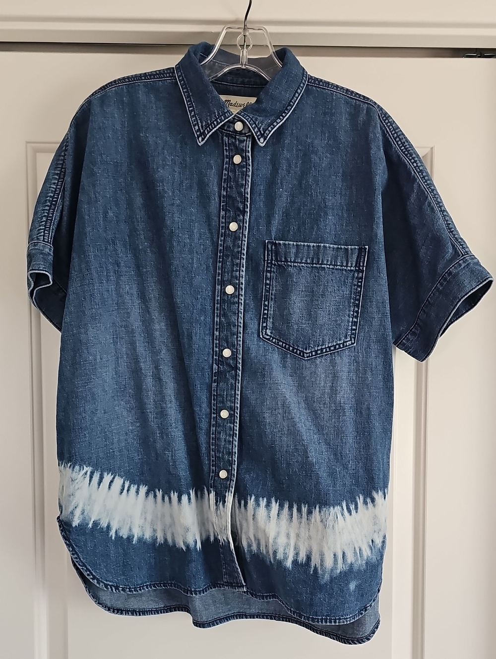 MADEWELL Shibori Denim Oversized Shirt Sz M